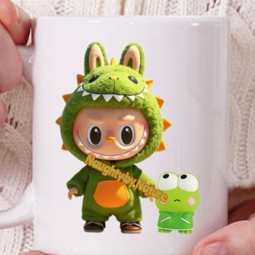 Labubu Monster Green Dinosaur Cup Mug